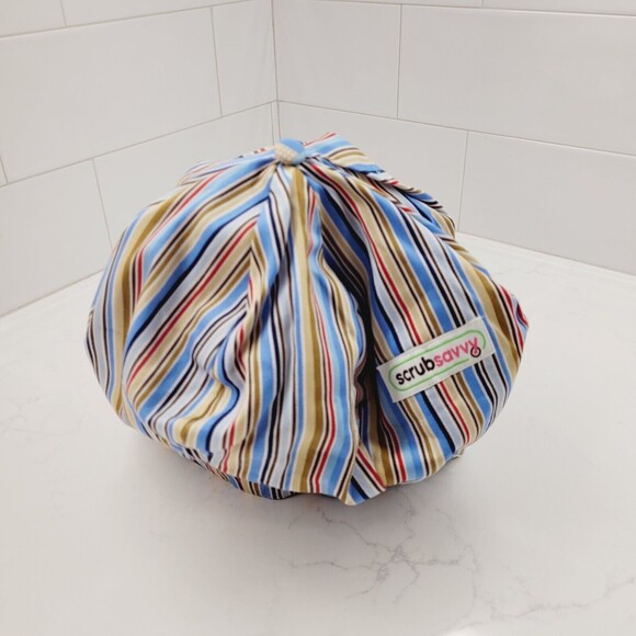 Doctor Nurse Dog Print Stripe REVERSIBLE Scrub Cap Bouffant Medical Surgery Hat - Picture 13 of 15